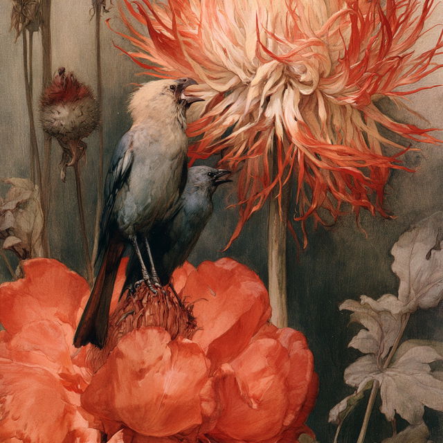 Edward Julius Detmold style, Midjourney V8.2, render 3 of 4
