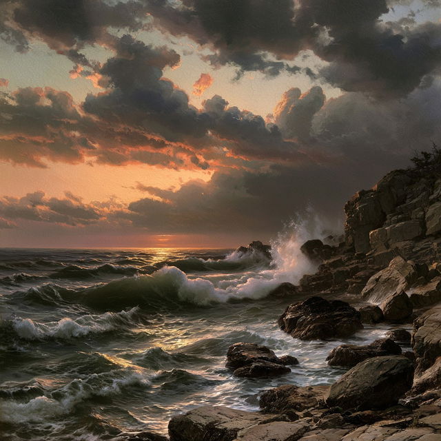Edward Moran style, Midjourney V8.2, render 1 of 4