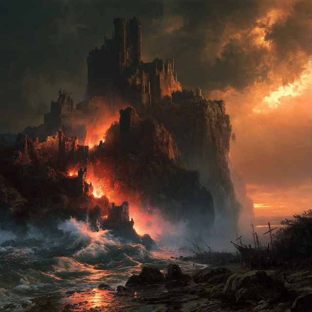 Edward Moran style, Midjourney V8.2, render 4 of 4
