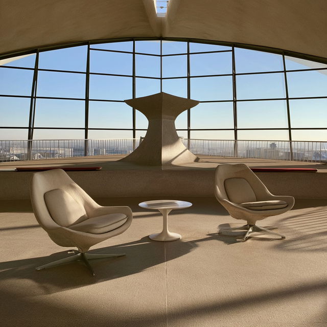 Eero Saarinen style, Midjourney V8.2, render 1 of 4