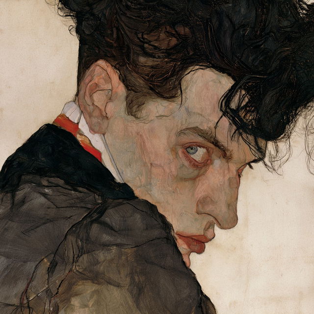 Egon Schiele style, Midjourney V8.2, render 2 of 4