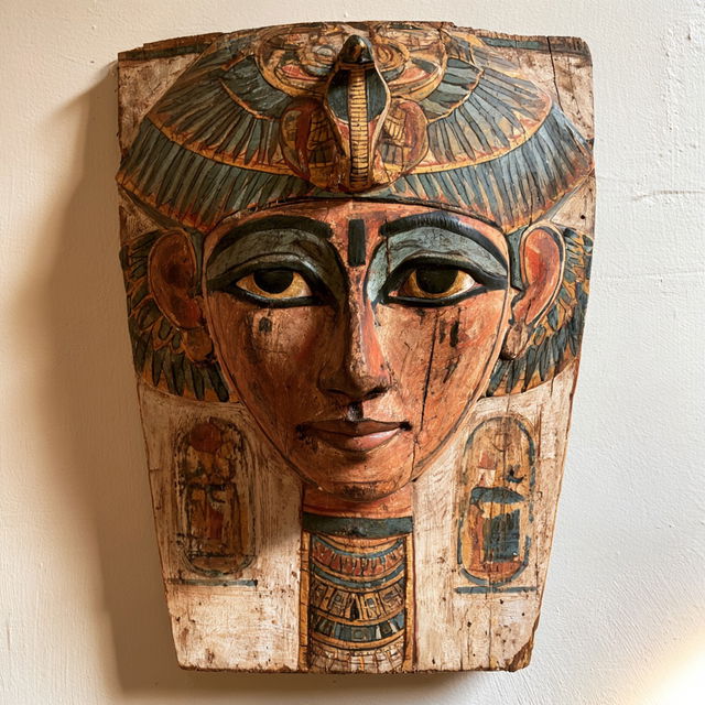 Egyptian funeral mask style, Midjourney V8.2, render 1 of 4