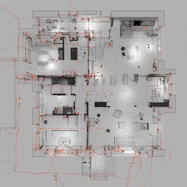 Electrical layout style, Midjourney V8.2, render 4 of 4