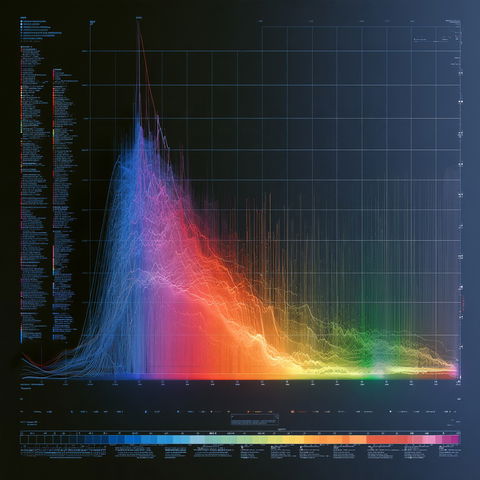 Electromagnetic spectrum chart style (Techniques), Midjourney V8.2