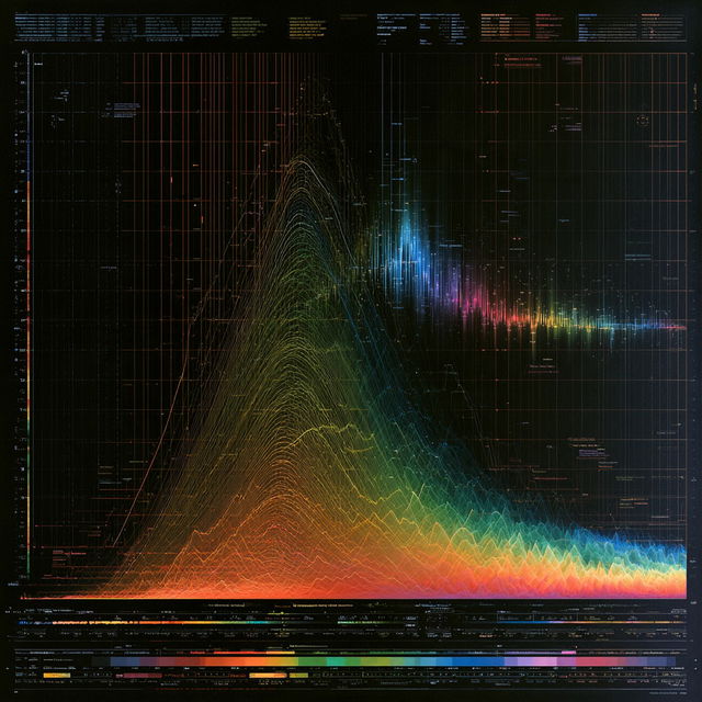 Electromagnetic spectrum chart style, Midjourney V8.2, render 4 of 4