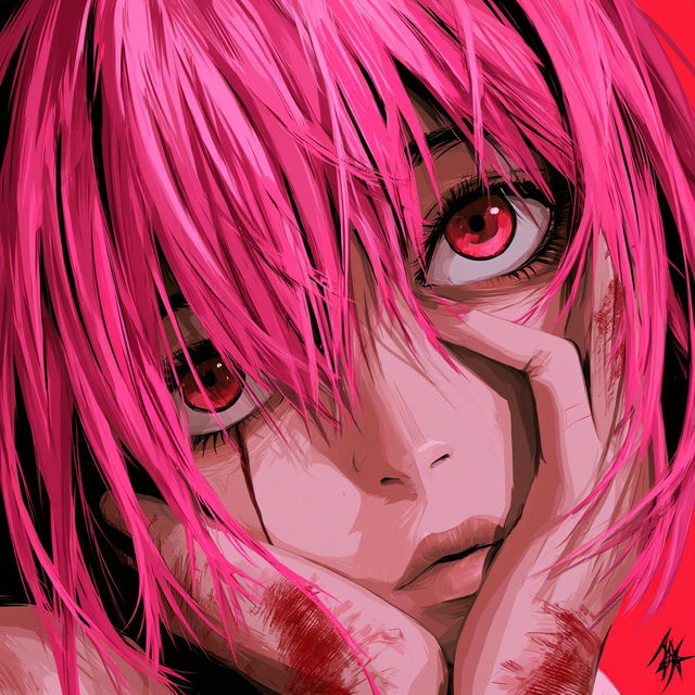 Elfen Lied style, Midjourney V8.2, render 3 of 4