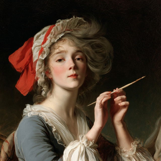 Elisabeth Vigee Le Brun style, Midjourney V8.2, render 2 of 4
