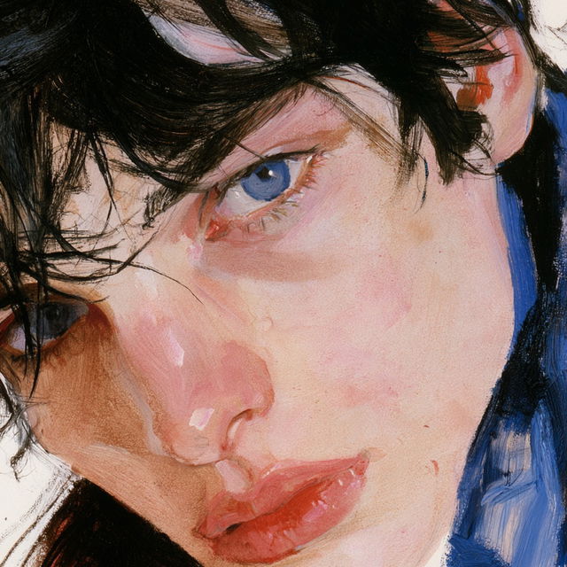 Elizabeth Peyton style, Midjourney V8.2, render 1 of 4