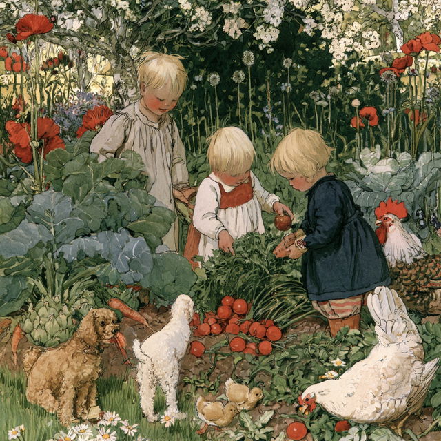 Elsa Beskow style, Midjourney V8.2, render 1 of 4