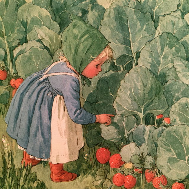 Elsa Beskow style, Midjourney V8.2, render 3 of 4