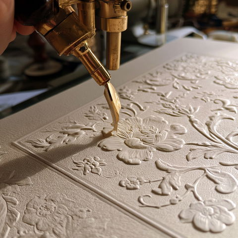Embossing style (Techniques), Midjourney V8.2