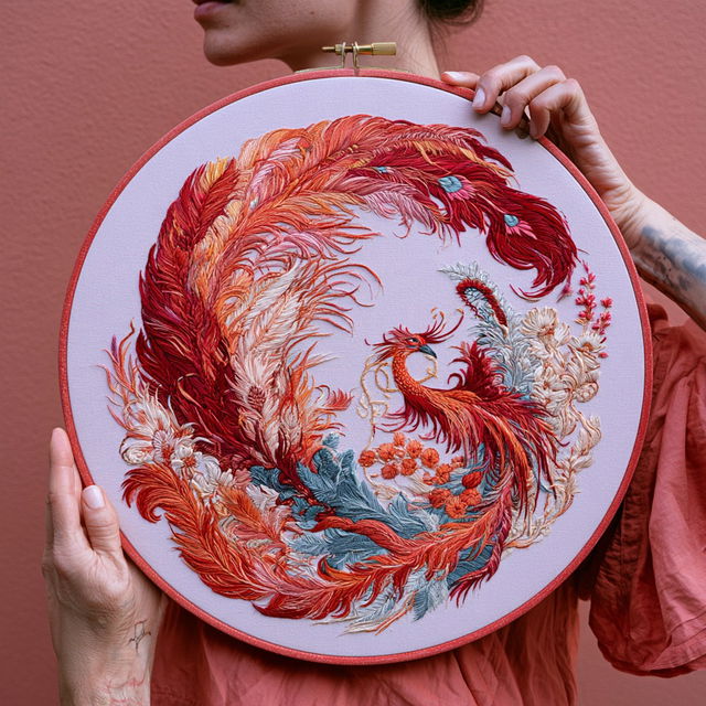 Embroidery style, Midjourney V8.2, render 3 of 4