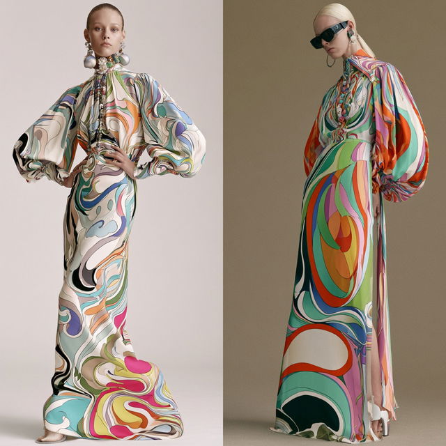 Emilio Pucci style, Midjourney V8.2, render 1 of 4