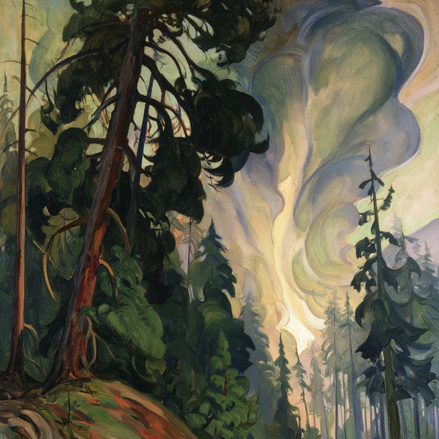 Emily Carr style, Midjourney V8.2, render 2 of 4