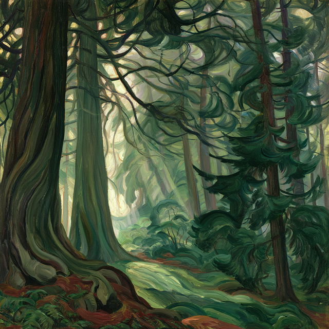 Emily Carr style, Midjourney V8.2, render 3 of 4