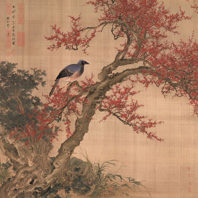 Emperor Huizong of Song style, Midjourney V8.2, render 2 of 4