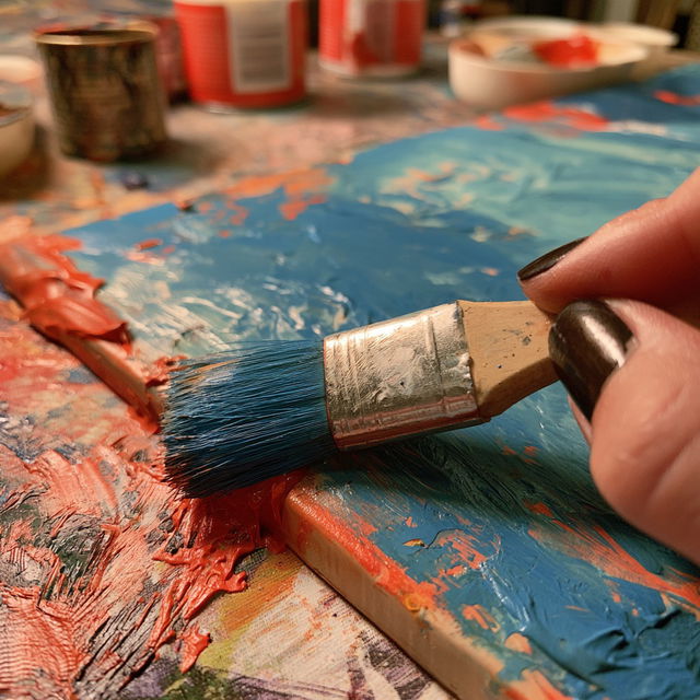 Encaustic paint style, Midjourney V8.2, render 2 of 4