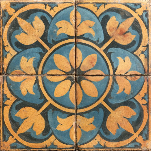 Encaustic tile style, Midjourney V8.2, render 4 of 4