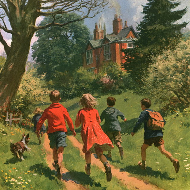 Enid Blyton style, Midjourney V8.2, render 2 of 4