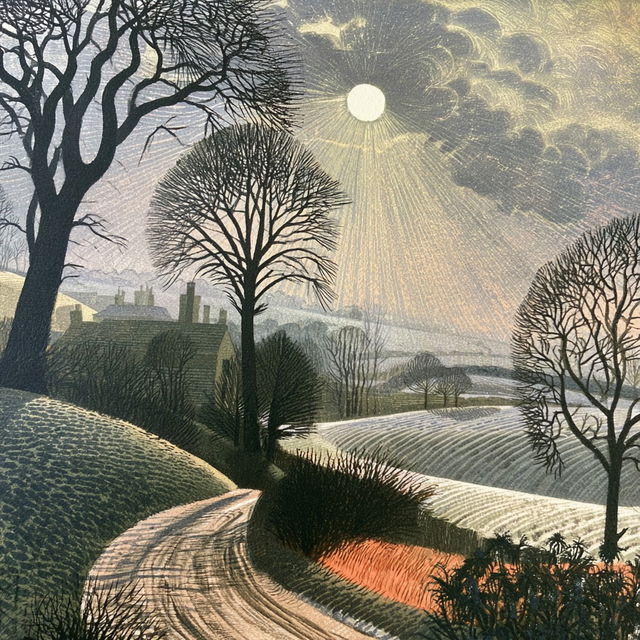 Eric Ravilious style, Midjourney V8.2, render 1 of 4