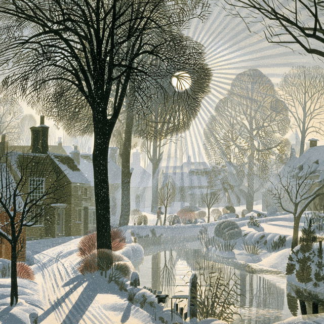 Eric Ravilious style, Midjourney V8.2, render 3 of 4