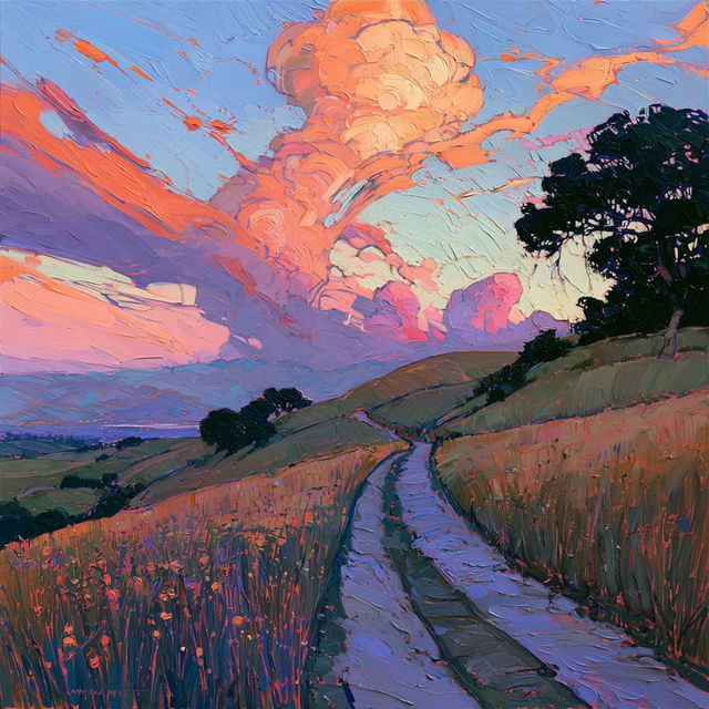 Erin Hanson style, Midjourney V8.2, render 1 of 4