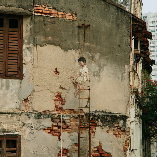 Ernest Zacharevic style, Midjourney V8.2, render 1 of 4