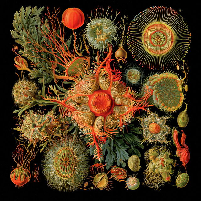 Ernst Haeckel style, Midjourney V8.2, render 2 of 4