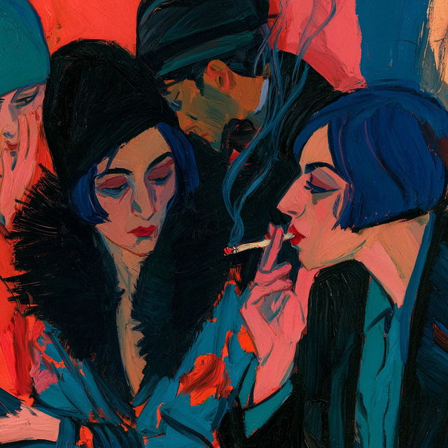 Ernst Ludwig Kirchner style, Midjourney V8.2, render 1 of 4