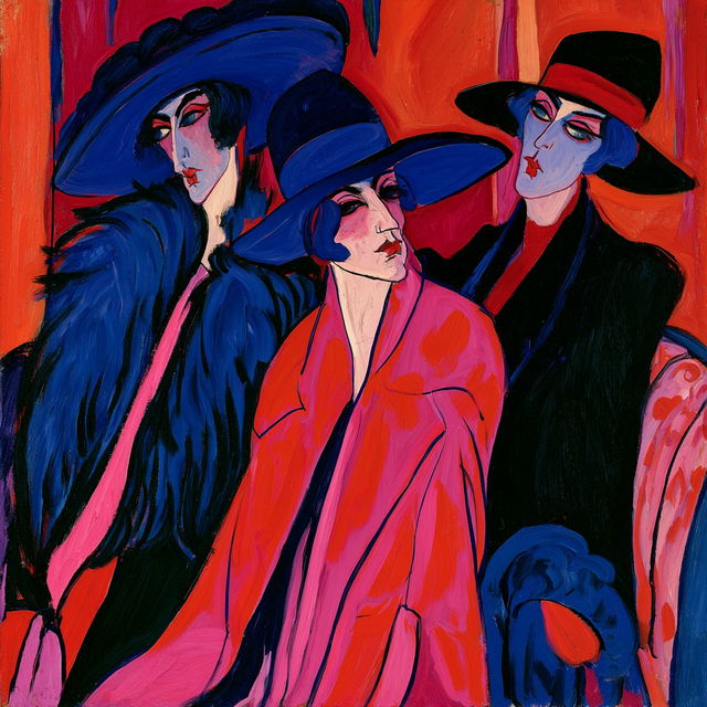 Ernst Ludwig Kirchner style, Midjourney V8.2, render 3 of 4
