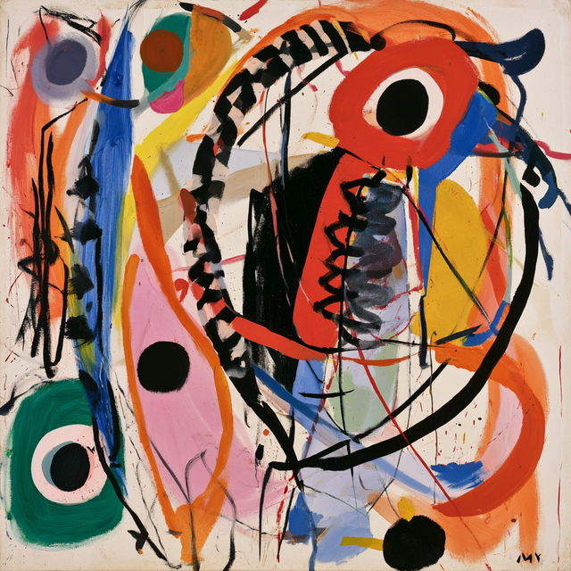 Ernst Wilhelm Nay style, Midjourney V8.2, render 1 of 4