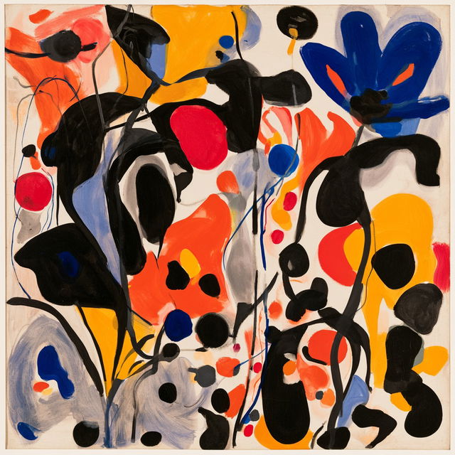 Ernst Wilhelm Nay style, Midjourney V8.2, render 3 of 4