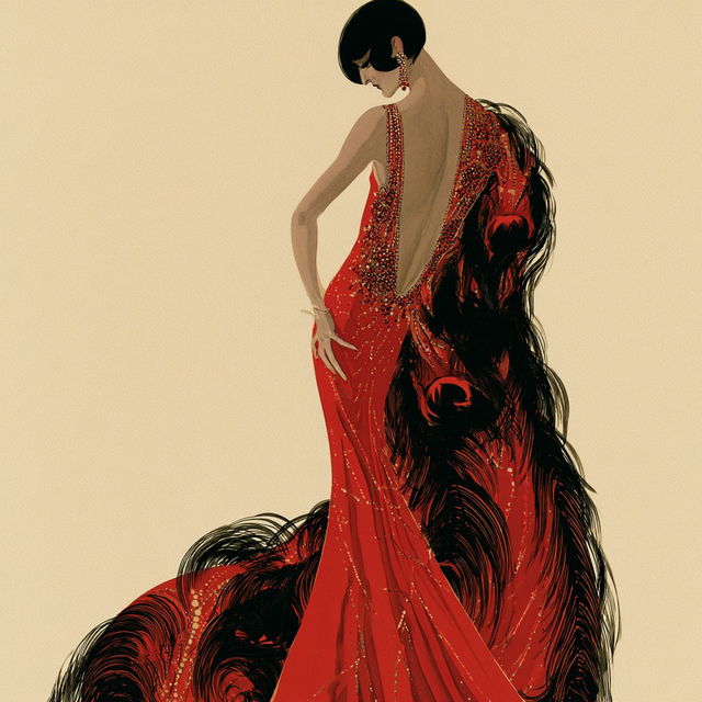 Erte style, Midjourney V8.2, render 2 of 4