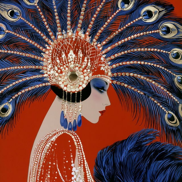 Erte style, Midjourney V8.2, render 1 of 4