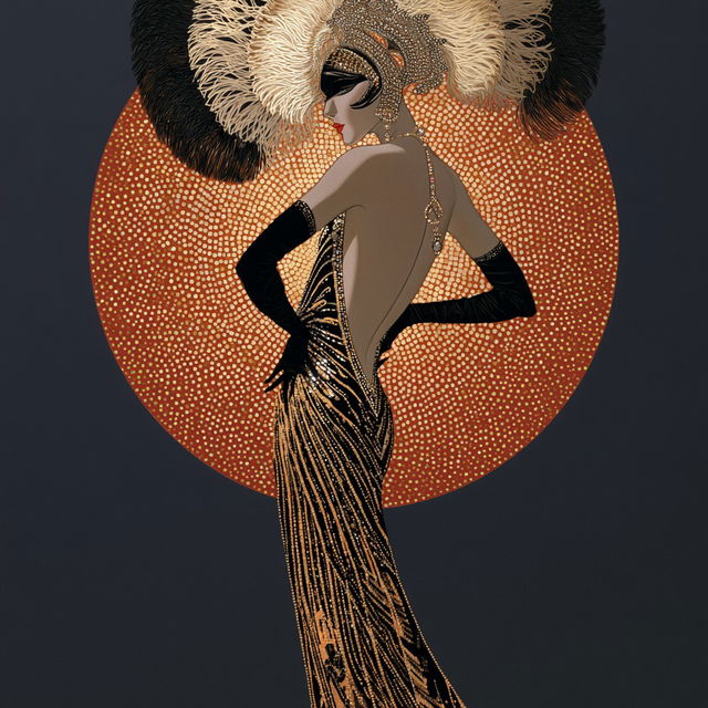 Erte style, Midjourney V8.2, render 4 of 4