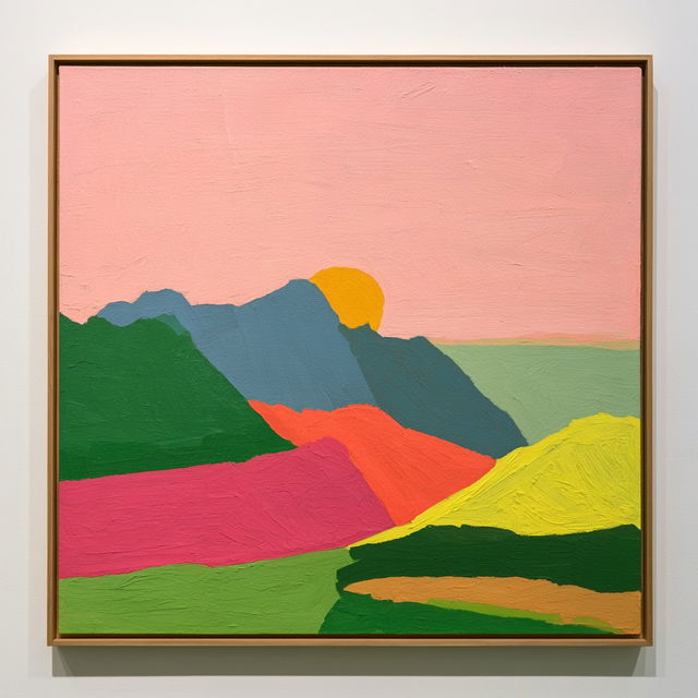 Etel Adnan style, Midjourney V8.2, render 2 of 4