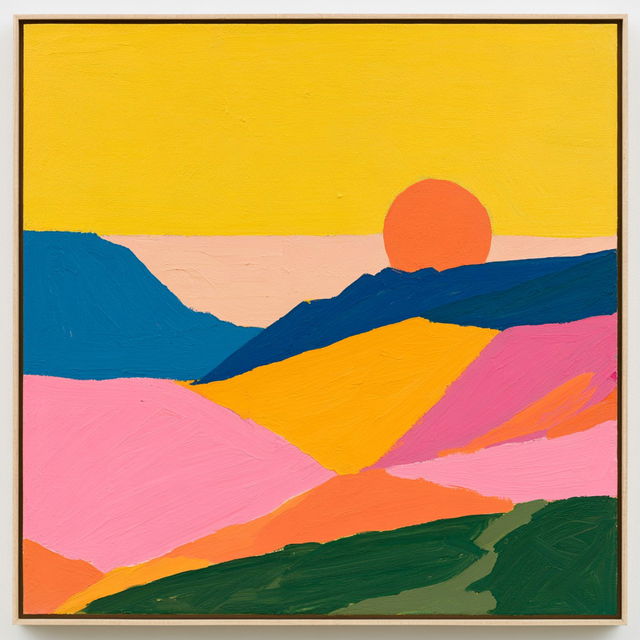 Etel Adnan style, Midjourney V8.2, render 1 of 4