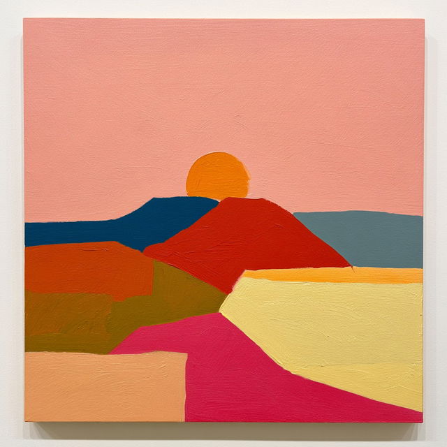 Etel Adnan style, Midjourney V8.2, render 4 of 4
