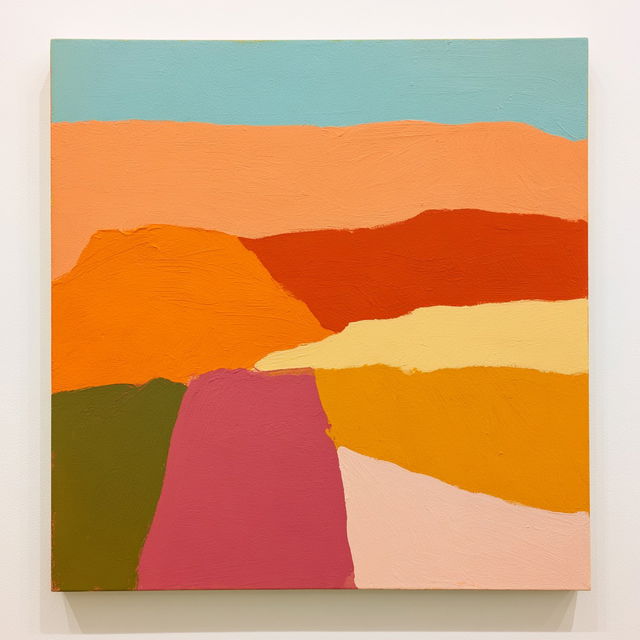 Etel Adnan style, Midjourney V8.2, render 3 of 4