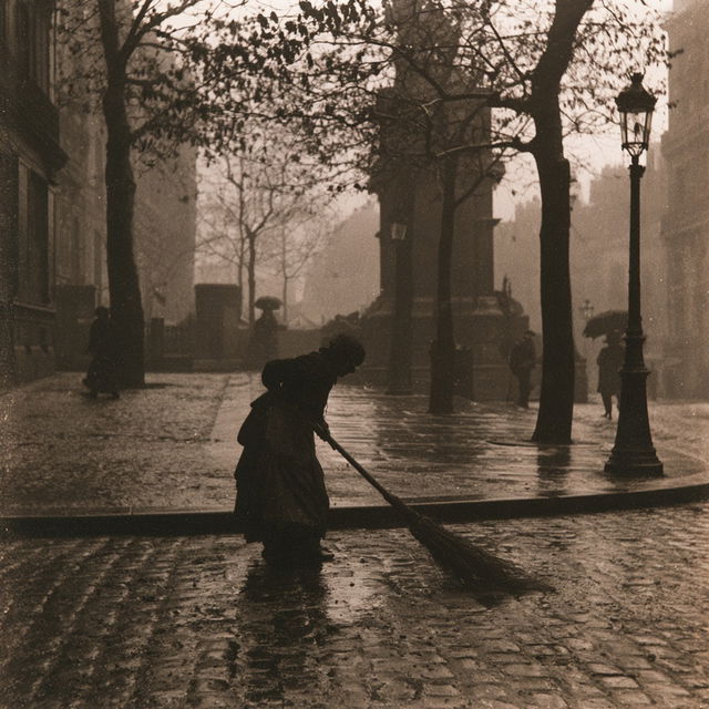 Eugene Atget style, Midjourney V8.2, render 2 of 4