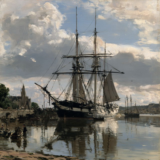 Eugene Boudin style, Midjourney V8.2, render 4 of 4