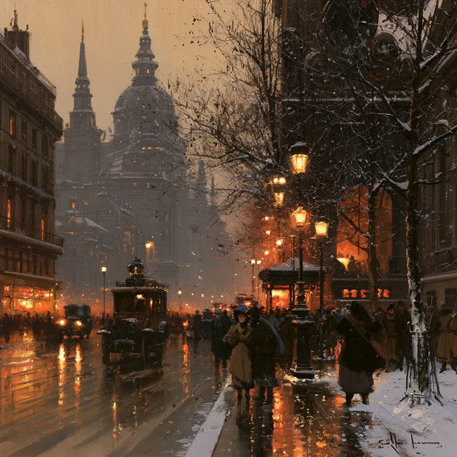 Eugene Galien-Laloue style, Midjourney V8.2, render 1 of 4