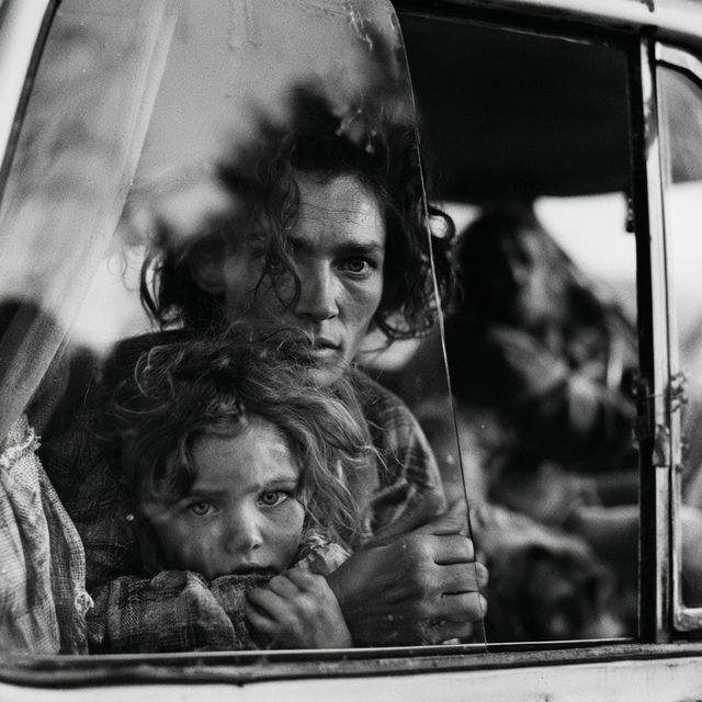 Eugene Richards style, Midjourney V8.2, render 2 of 4