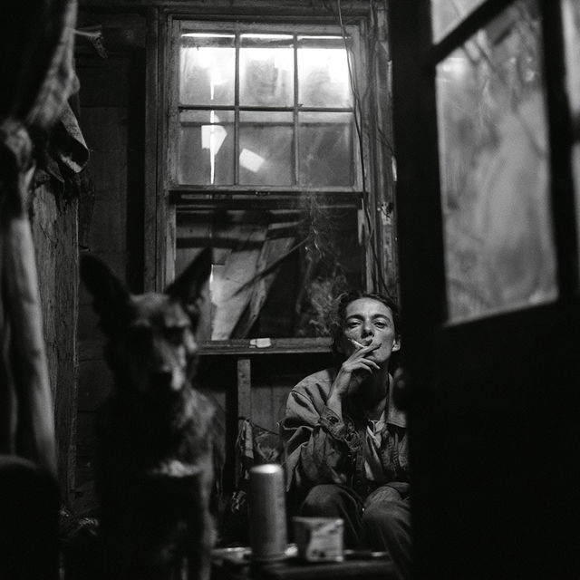 Eugene Richards style, Midjourney V8.2, render 1 of 4