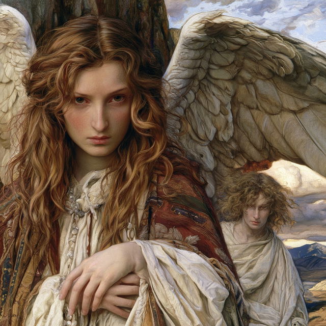 Evelyn De Morgan style, Midjourney V8.2, render 1 of 4