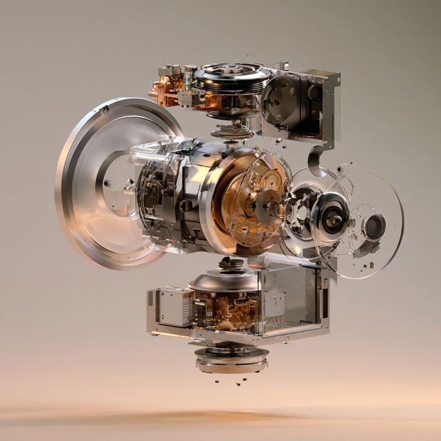 Exploded assembly style, Midjourney V8.2, render 2 of 4