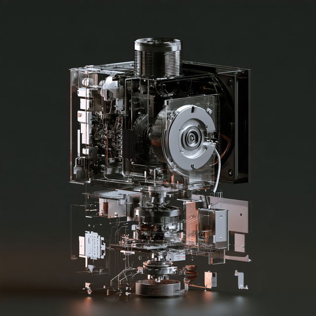 Exploded assembly style, Midjourney V8.2, render 4 of 4