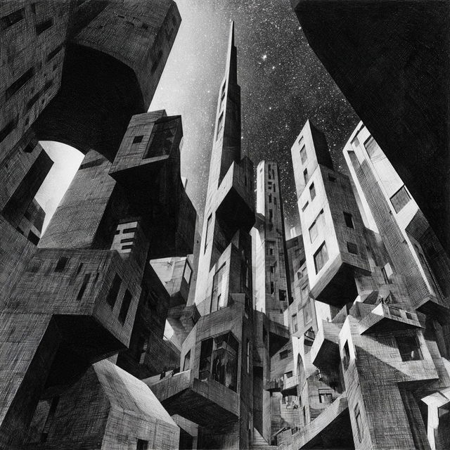 Expressionist architecture style, Midjourney V8.2, render 2 of 4