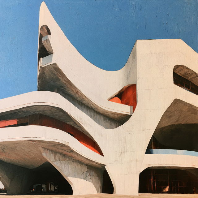 Expressionist architecture style, Midjourney V8.2, render 3 of 4