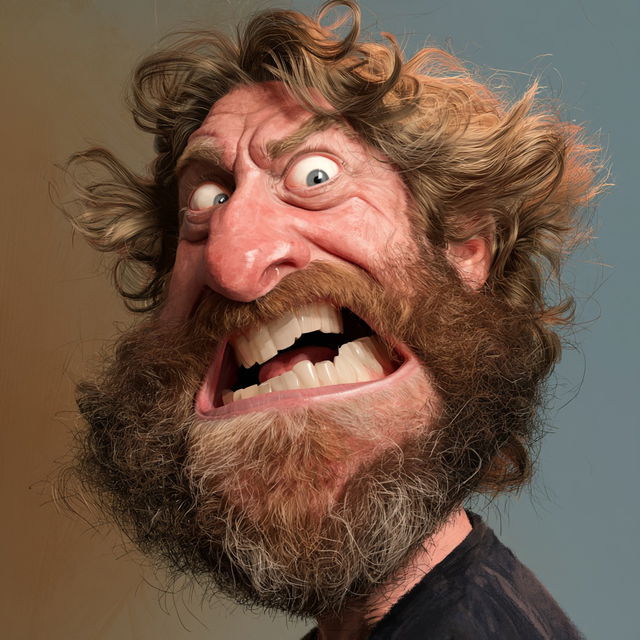 Extreme caricature style, Midjourney V8.2, render 2 of 4